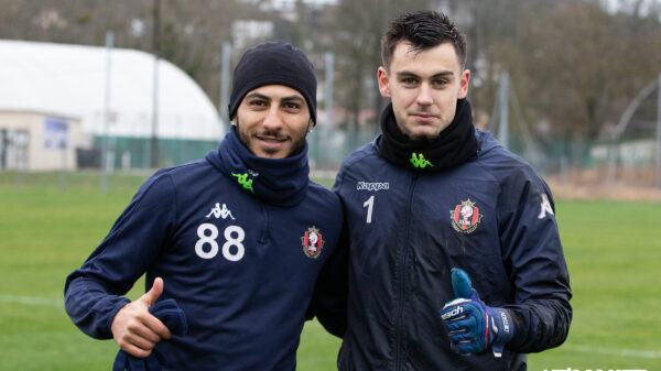Youssef Maziz et Guillaume Dietsch lors d'un entraînement à la Plaine