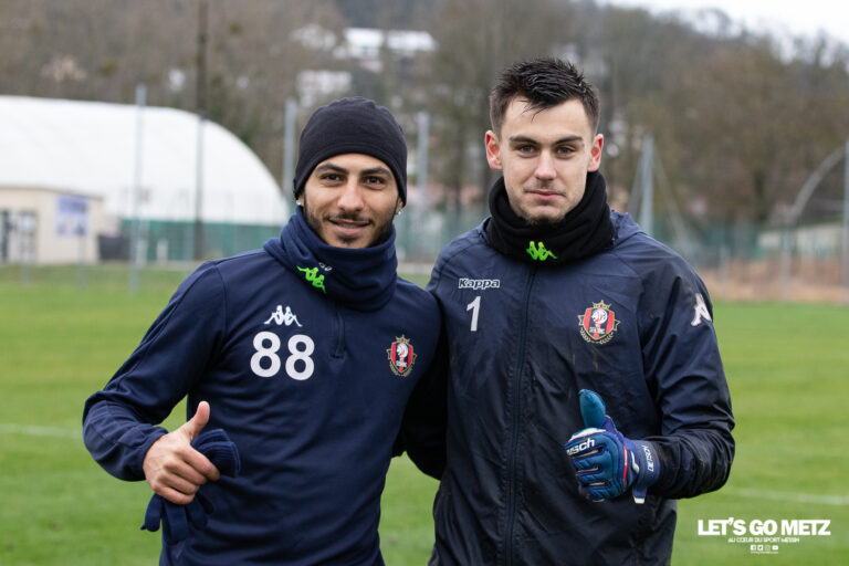 Youssef Maziz et Guillaume Dietsch lors d'un entraînement à la Plaine
