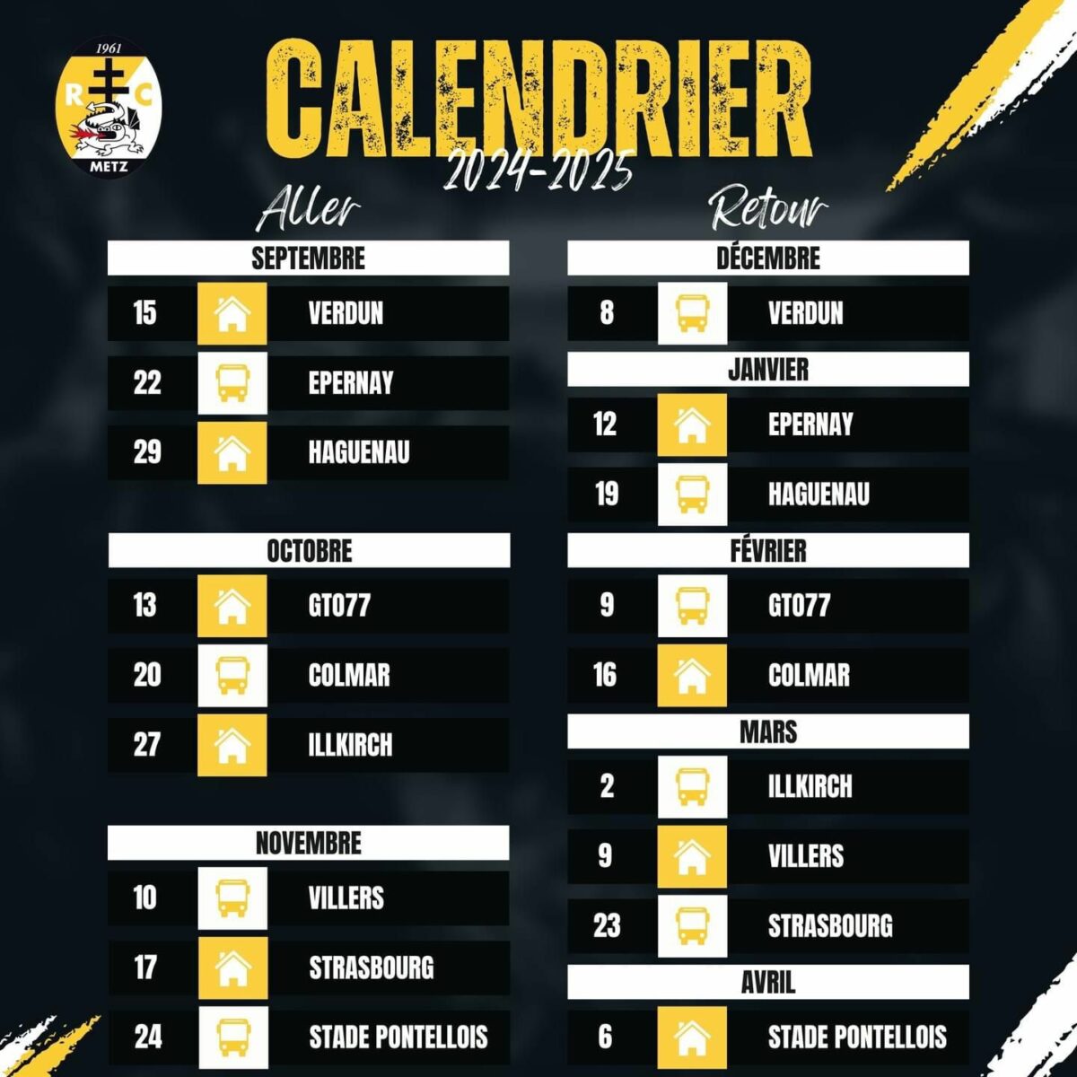 RC Metz Moselle : le calendrier de la saison 2024-2025 dévoilé